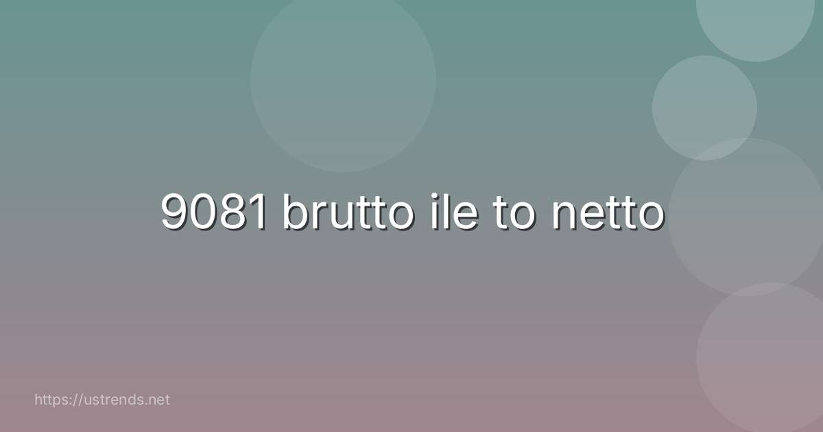 9081 brutto ile to netto