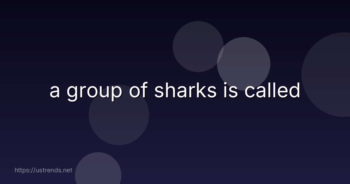 a group of sharks is called