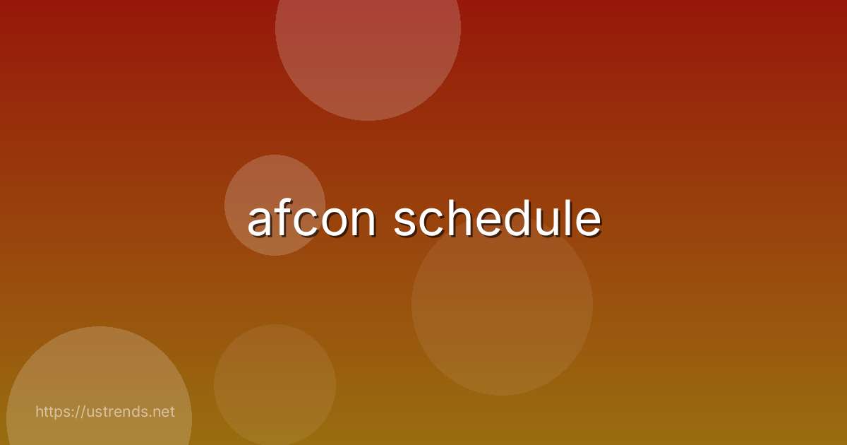 afcon schedule