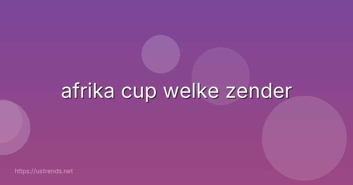 afrika cup welke zender
