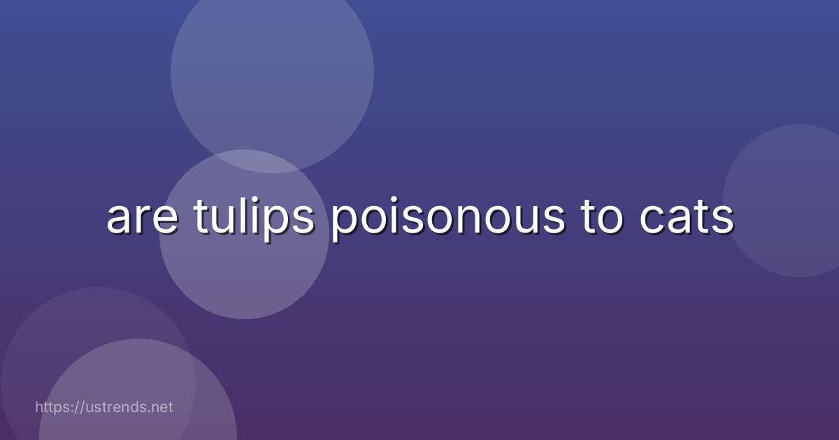 are tulips poisonous to cats