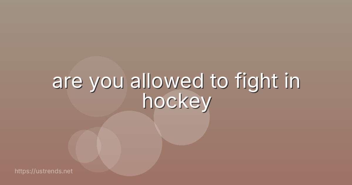are you allowed to fight in hockey
