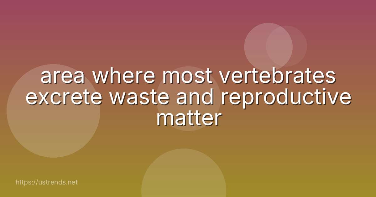 area where most vertebrates excrete waste and reproductive matter
