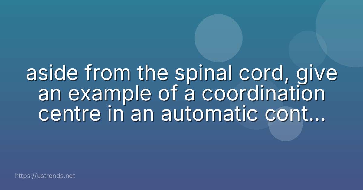 aside from the spinal cord, give an example of a coordination centre in an automatic control system.