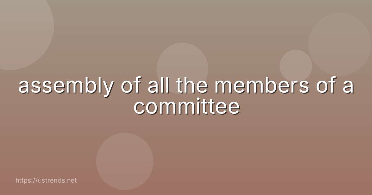 assembly of all the members of a committee