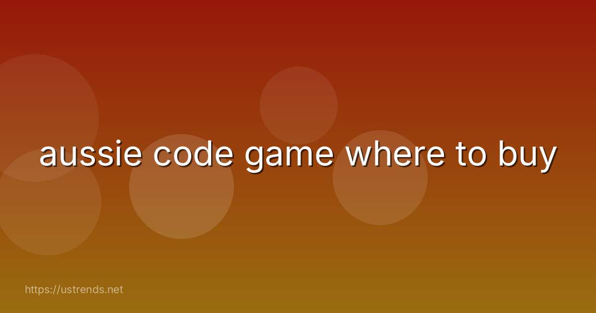 aussie code game where to buy