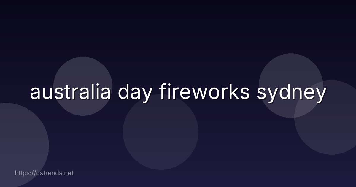 australia day fireworks sydney