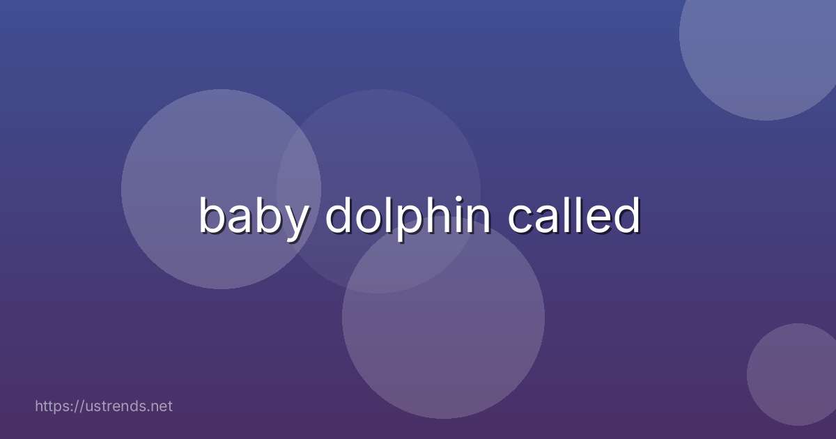 baby dolphin called