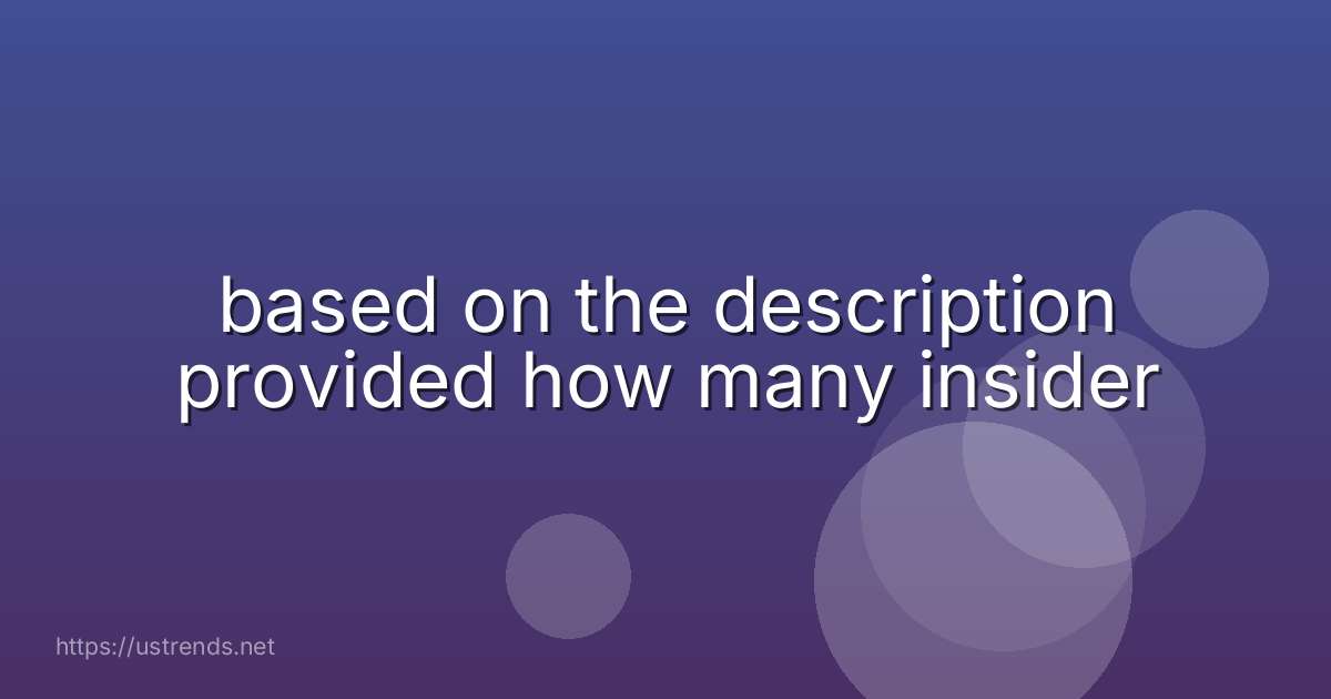 based on the description provided how many insider