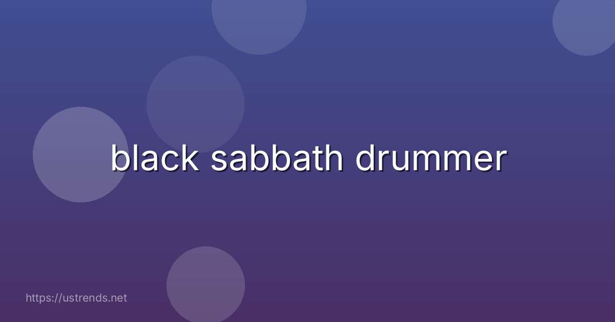 black sabbath drummer