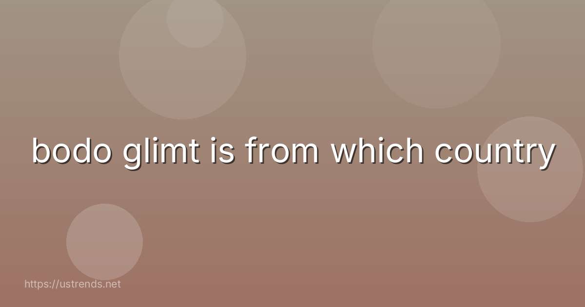 bodo glimt is from which country