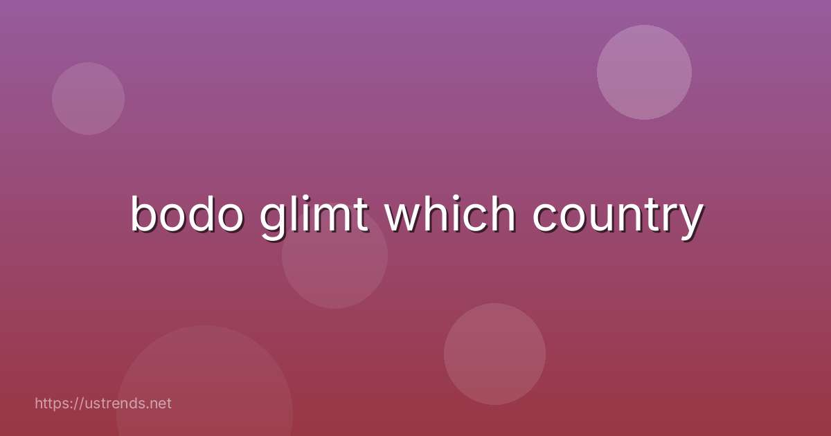 bodo glimt which country