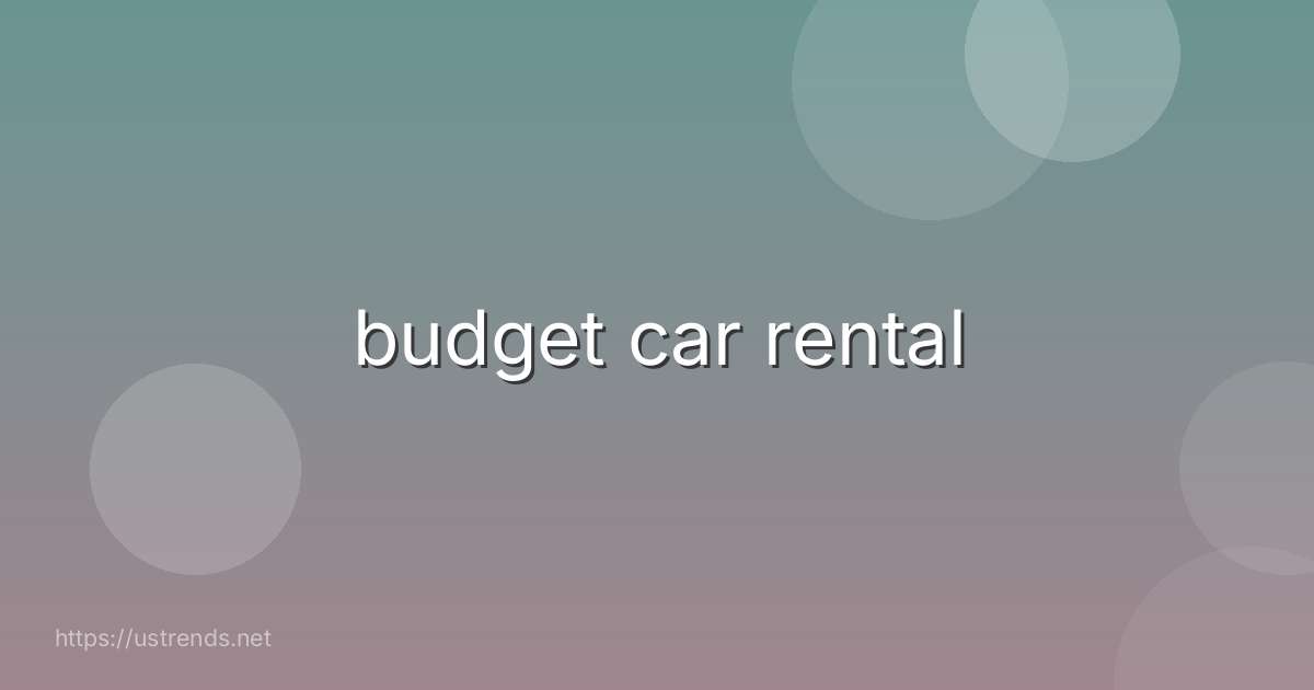 budget car rental