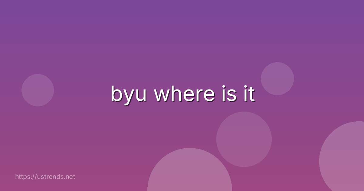 byu where is it