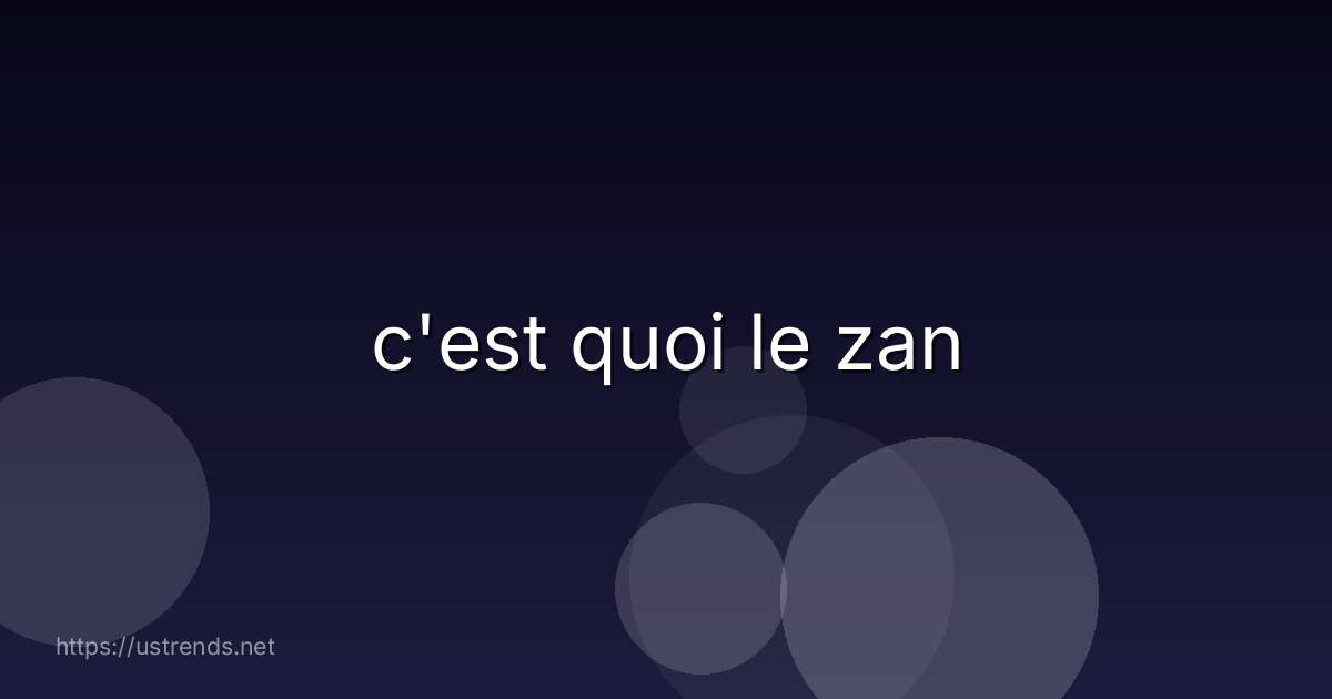 c'est quoi le zan