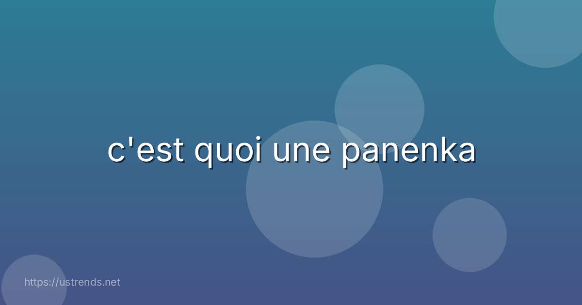c'est quoi une panenka