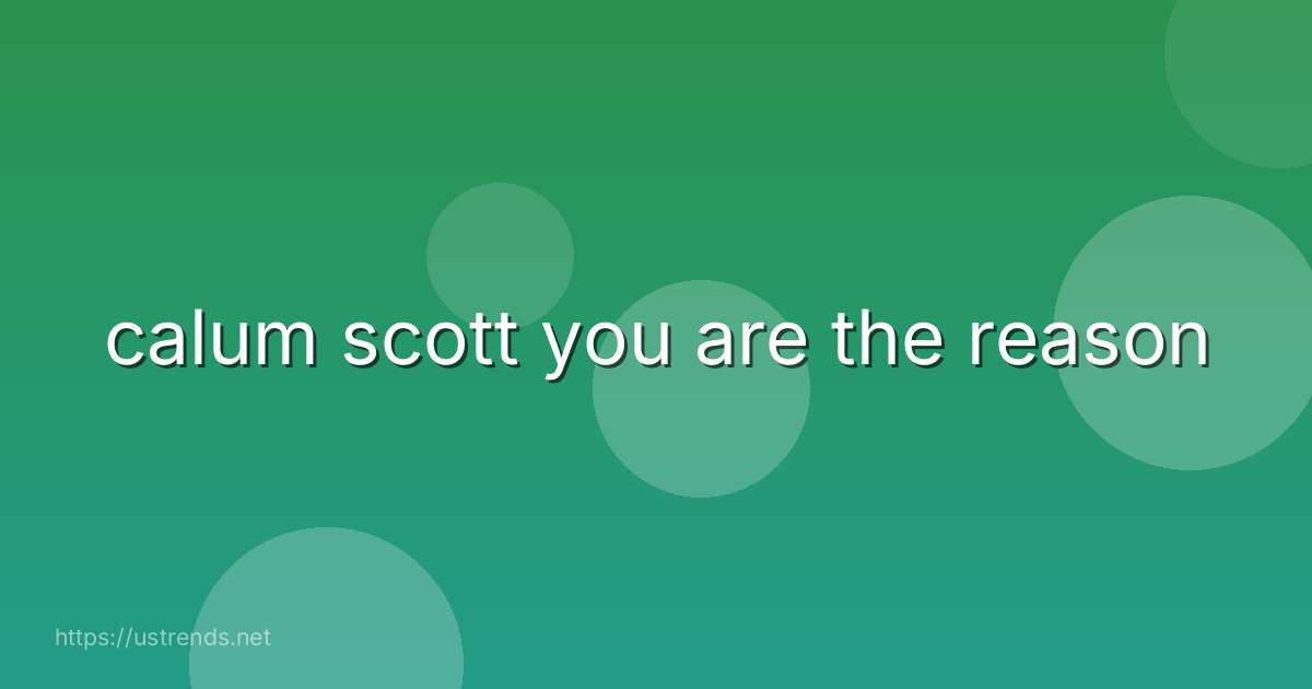 calum scott you are the reason