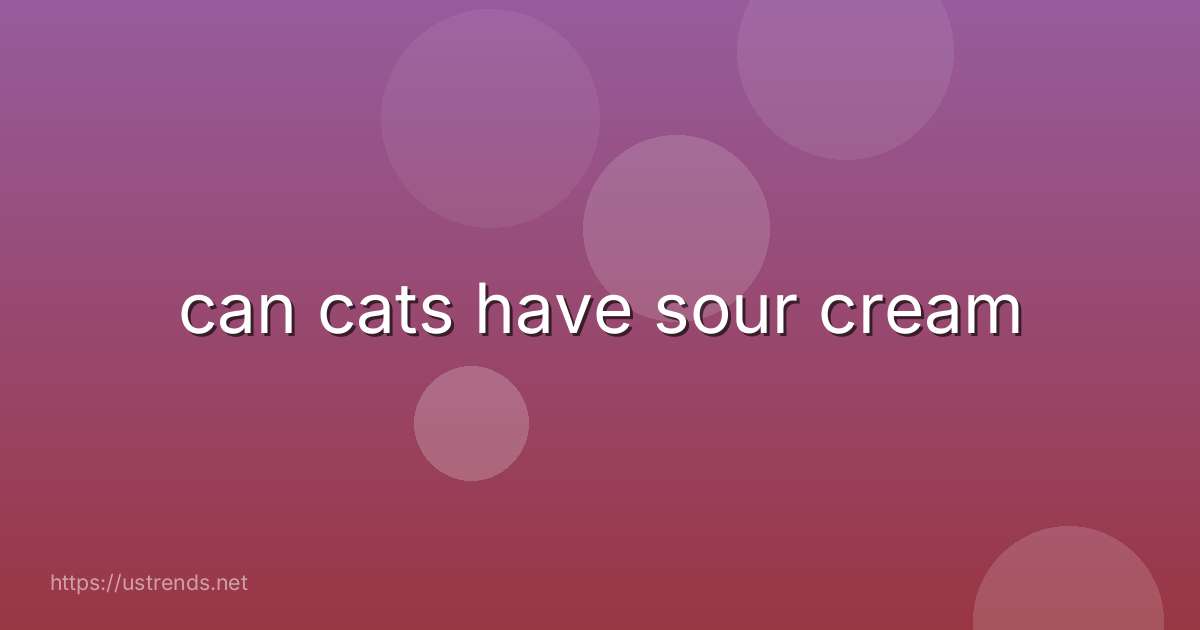 can cats have sour cream