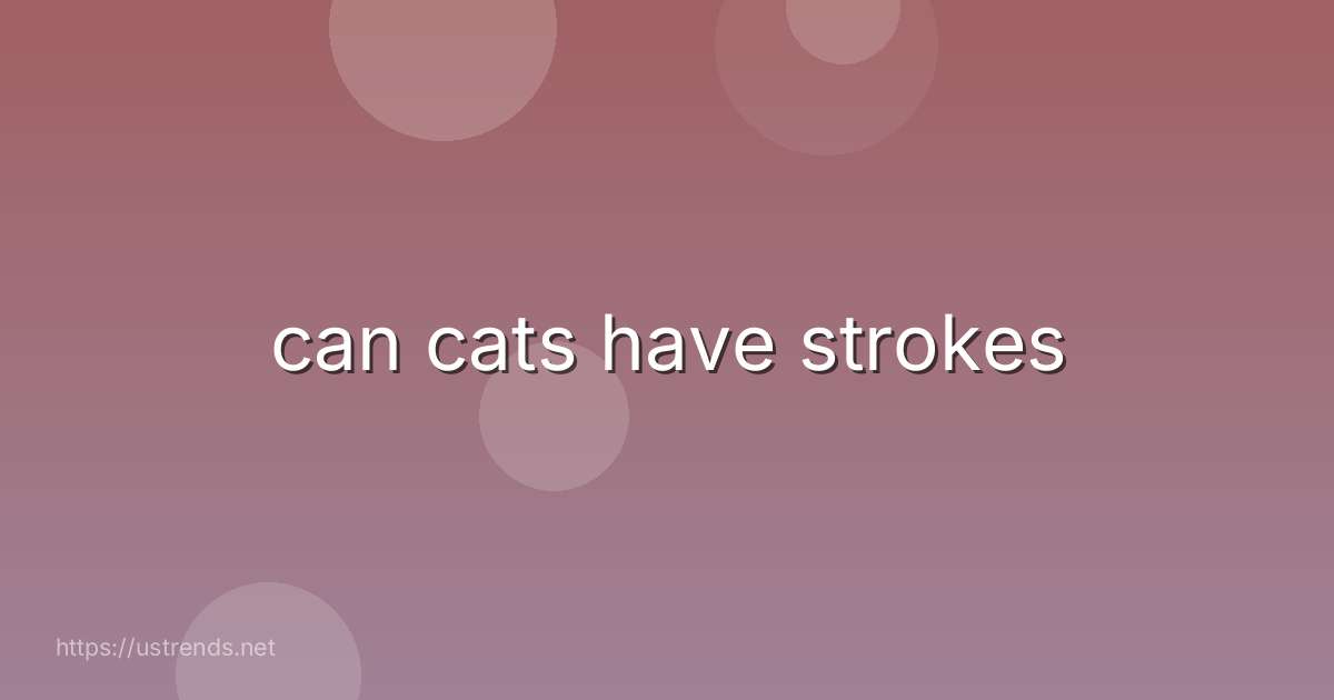 can cats have strokes