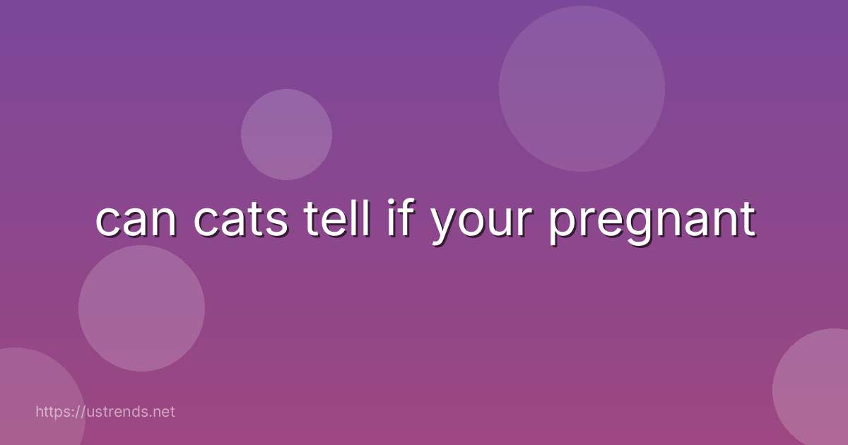 can cats tell if your pregnant