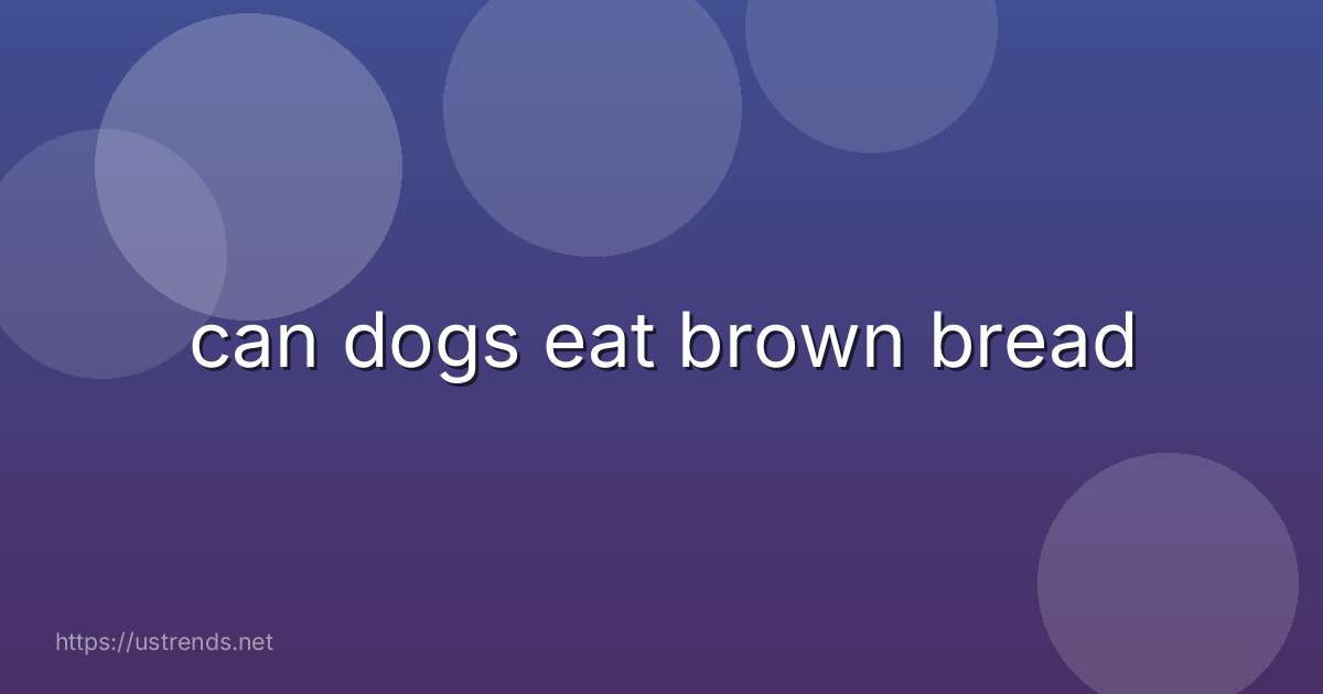 can dogs eat brown bread