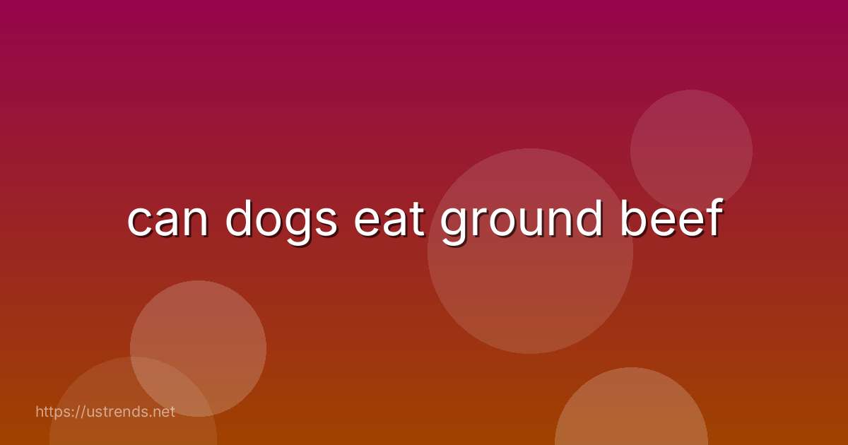 can dogs eat ground beef