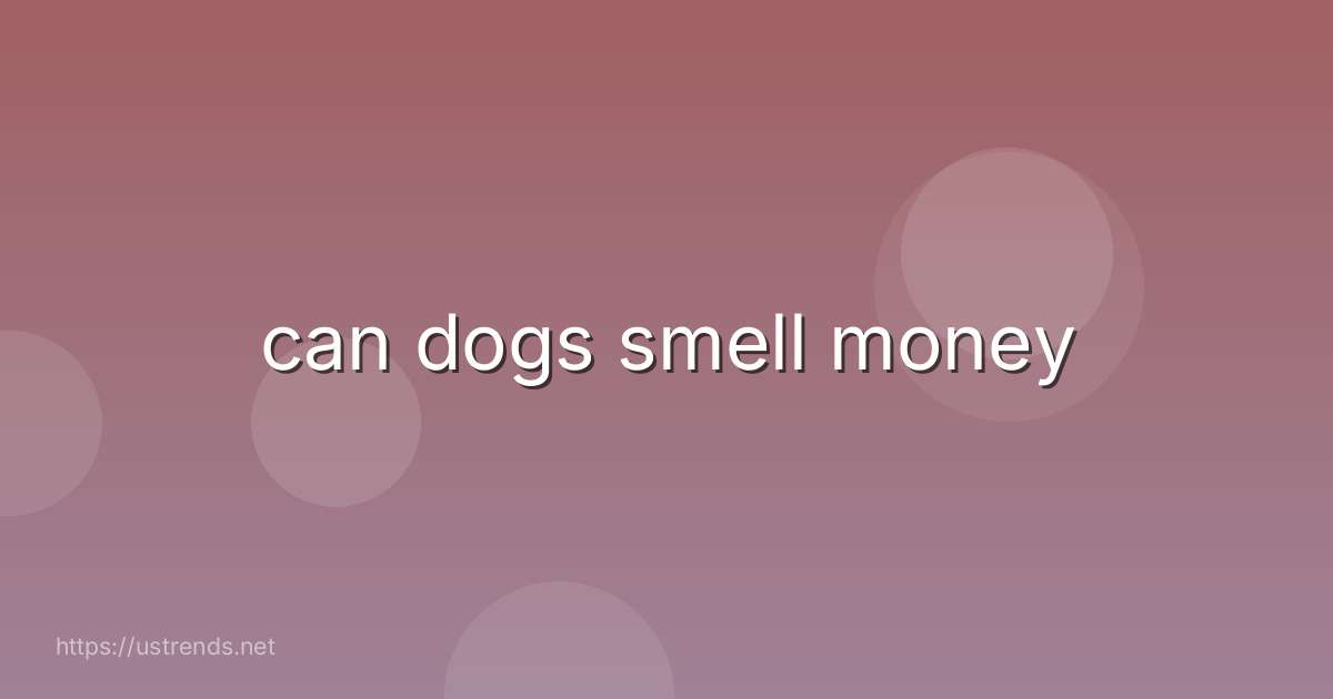 can dogs smell money