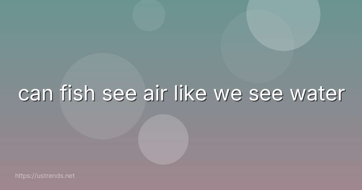 can fish see air like we see water