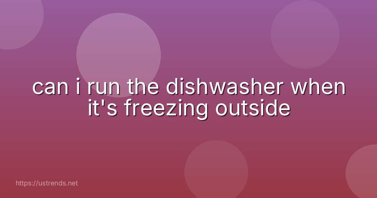 can i run the dishwasher when it's freezing outside