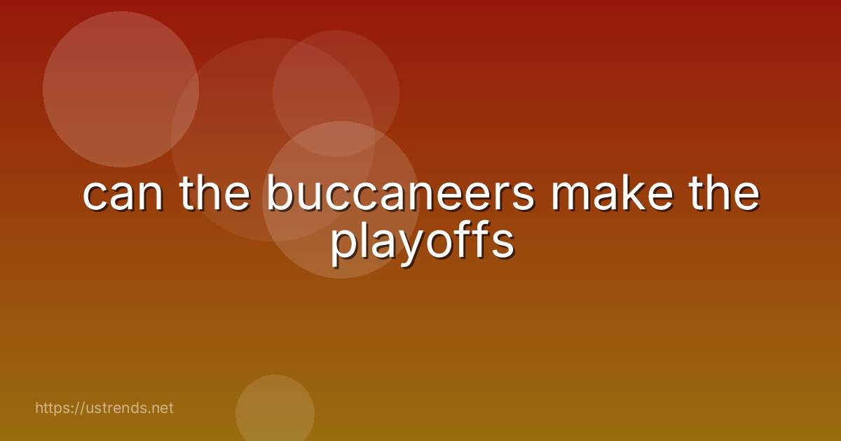can the buccaneers make the playoffs