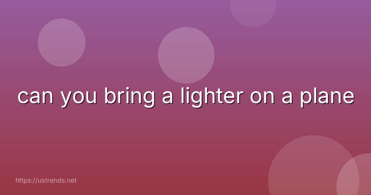 can you bring a lighter on a plane