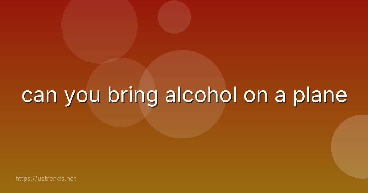 can you bring alcohol on a plane