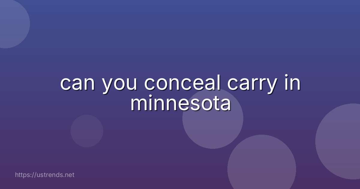 can you conceal carry in minnesota