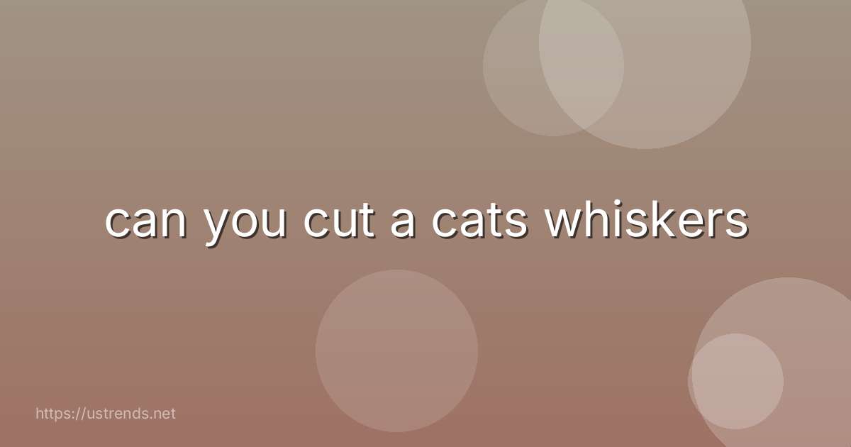 can you cut a cats whiskers