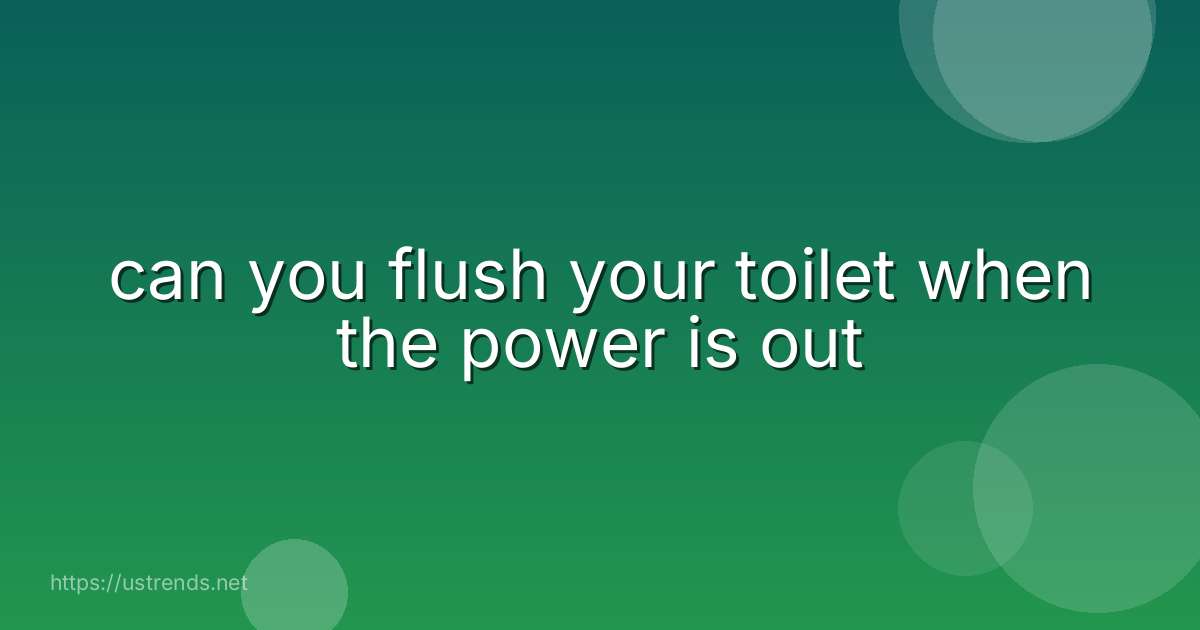 can you flush your toilet when the power is out