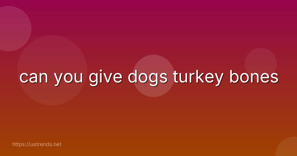 can you give dogs turkey bones