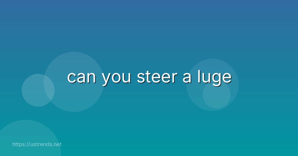 can you steer a luge