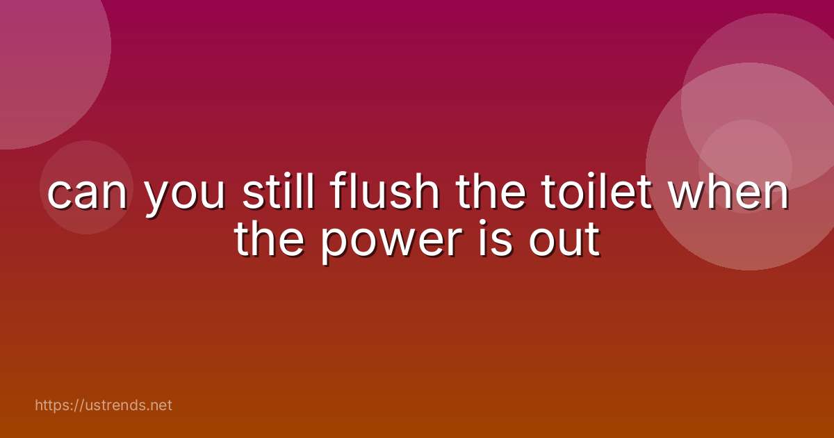 can you still flush the toilet when the power is out