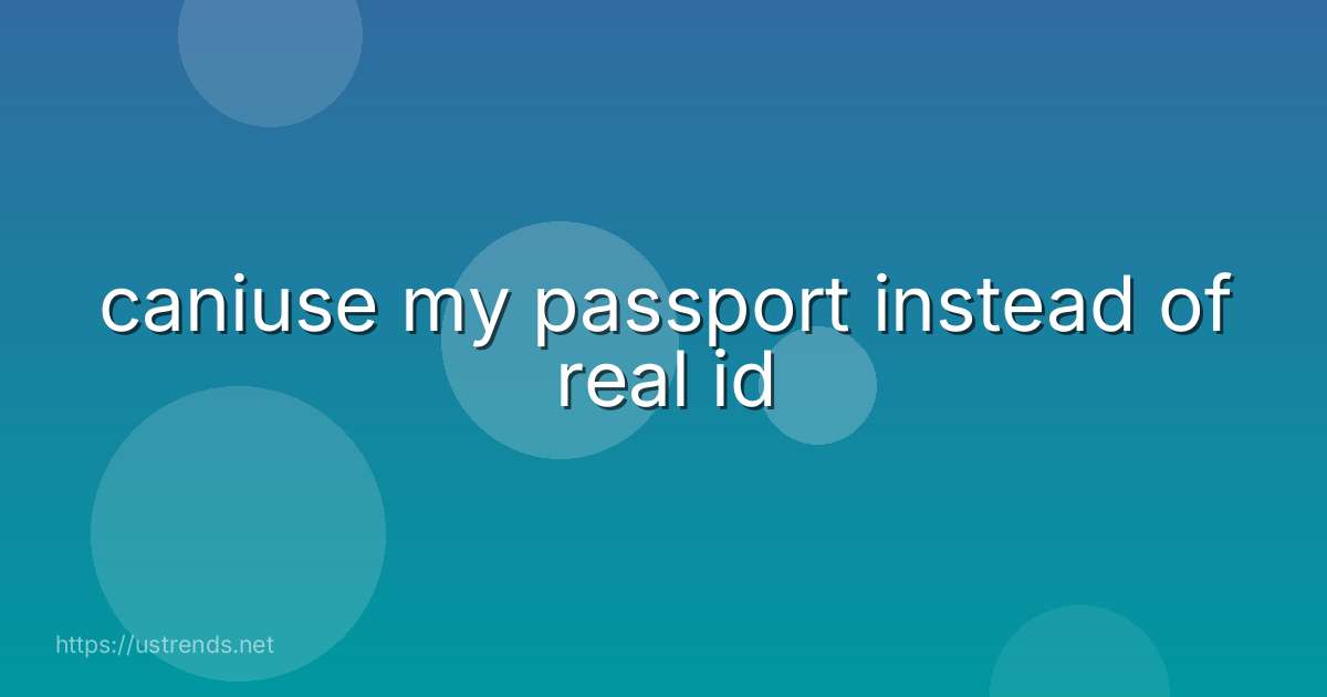 caniuse my passport instead of real id