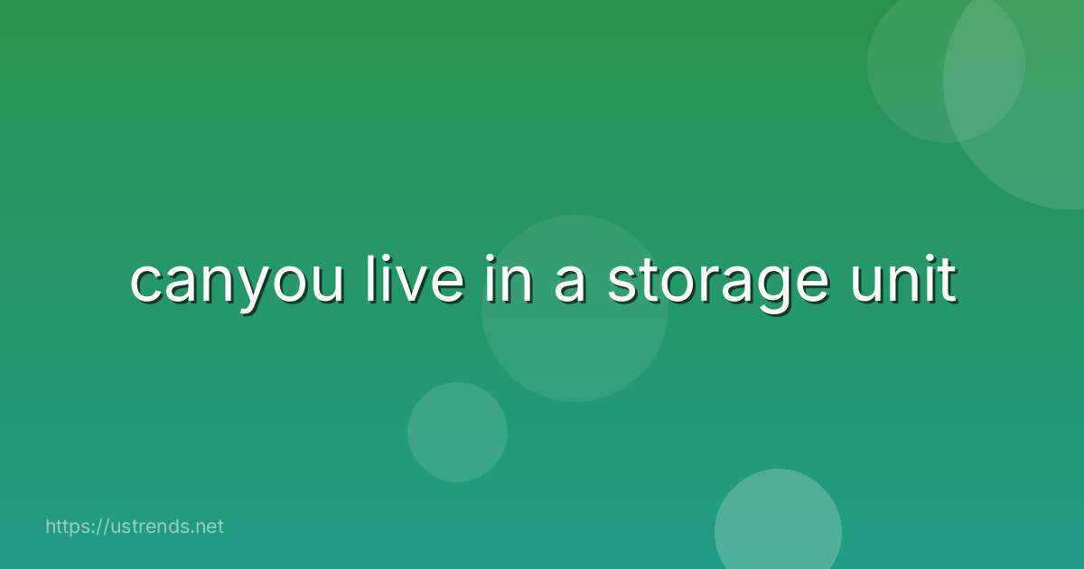 canyou live in a storage unit