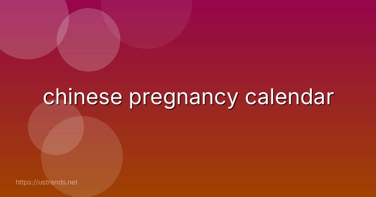 chinese pregnancy calendar