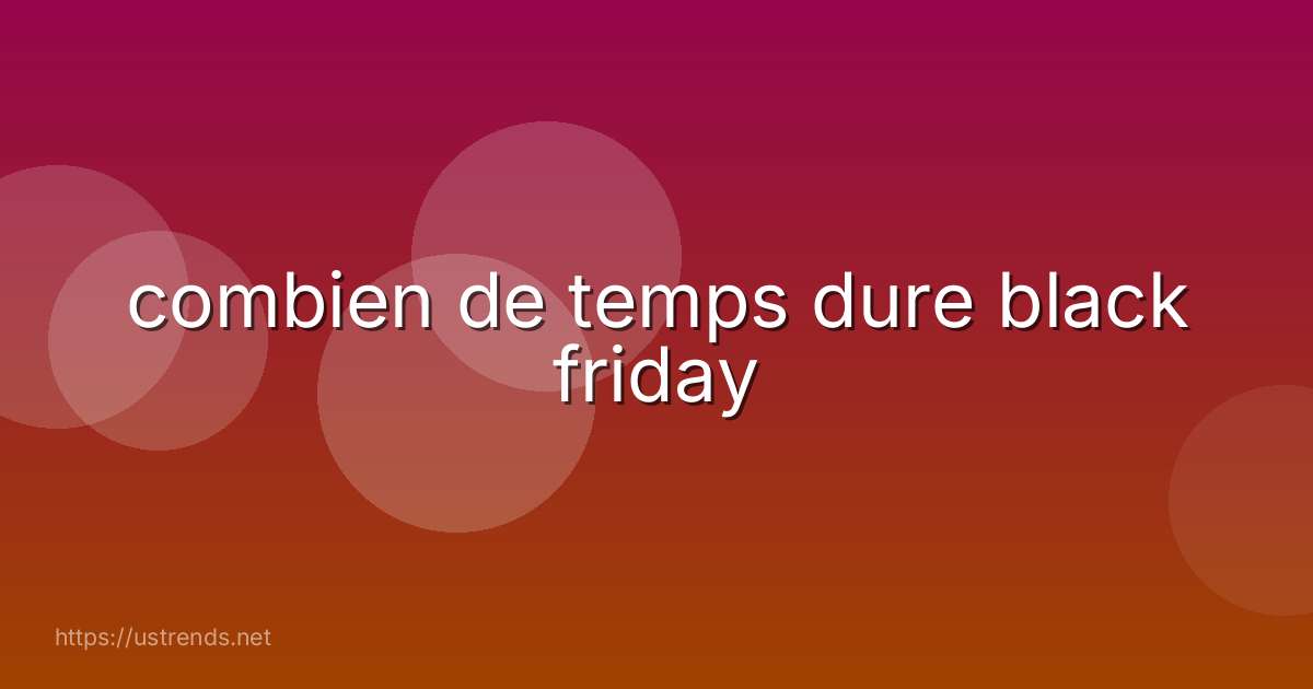 combien de temps dure black friday
