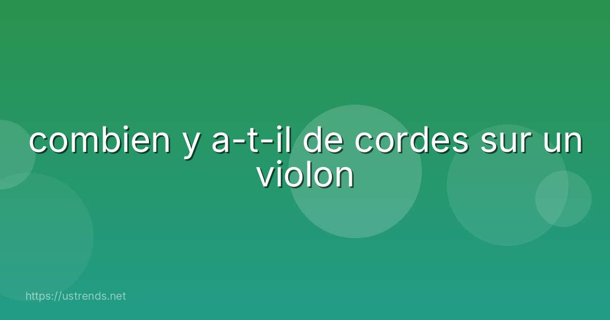 combien y a-t-il de cordes sur un violon