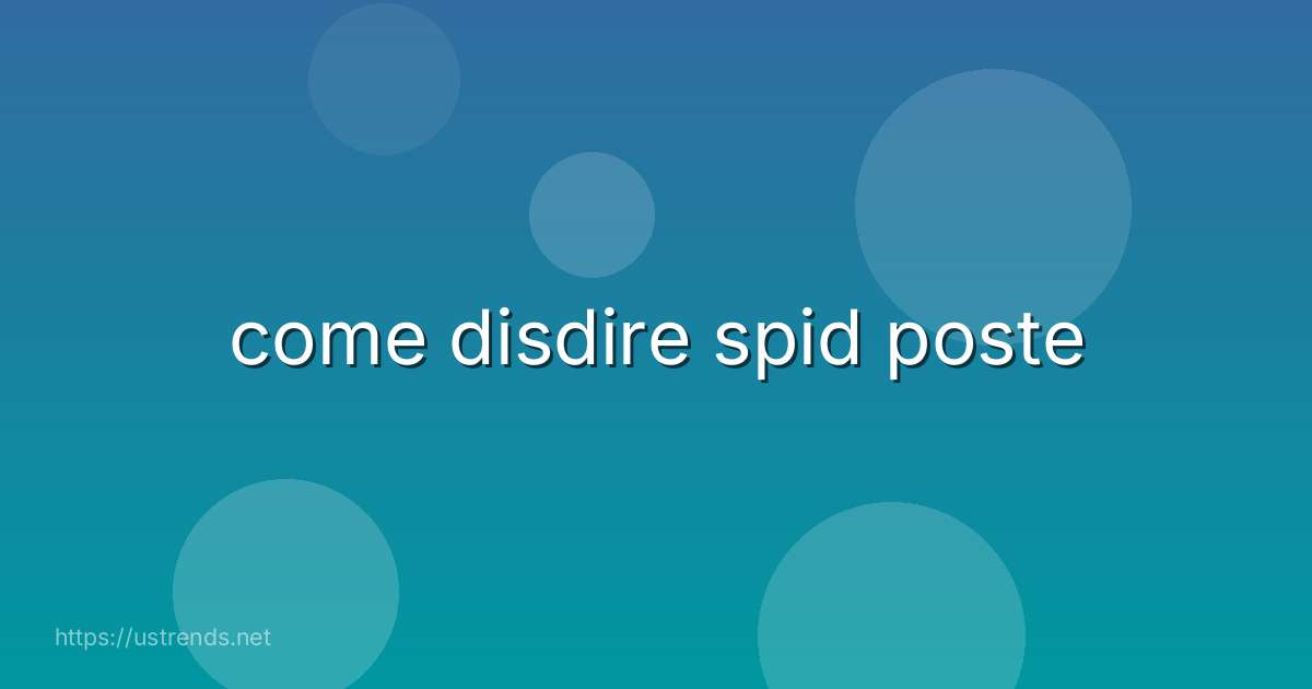 come disdire spid poste