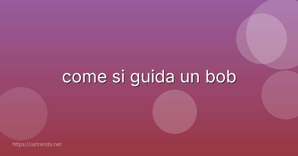 come si guida un bob