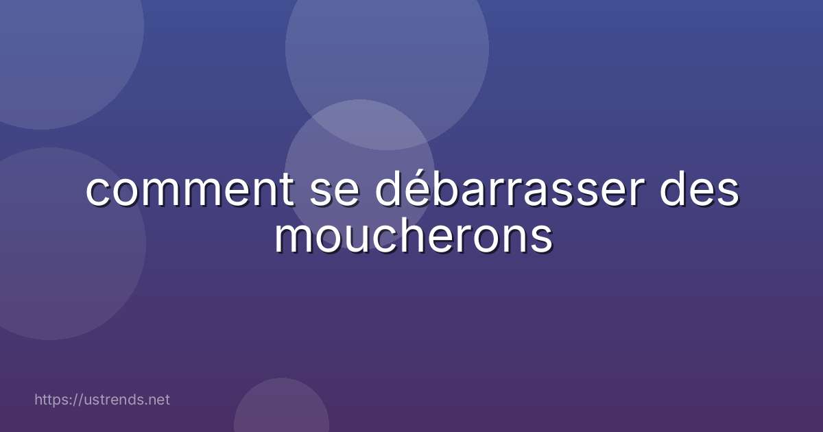 comment se débarrasser des moucherons