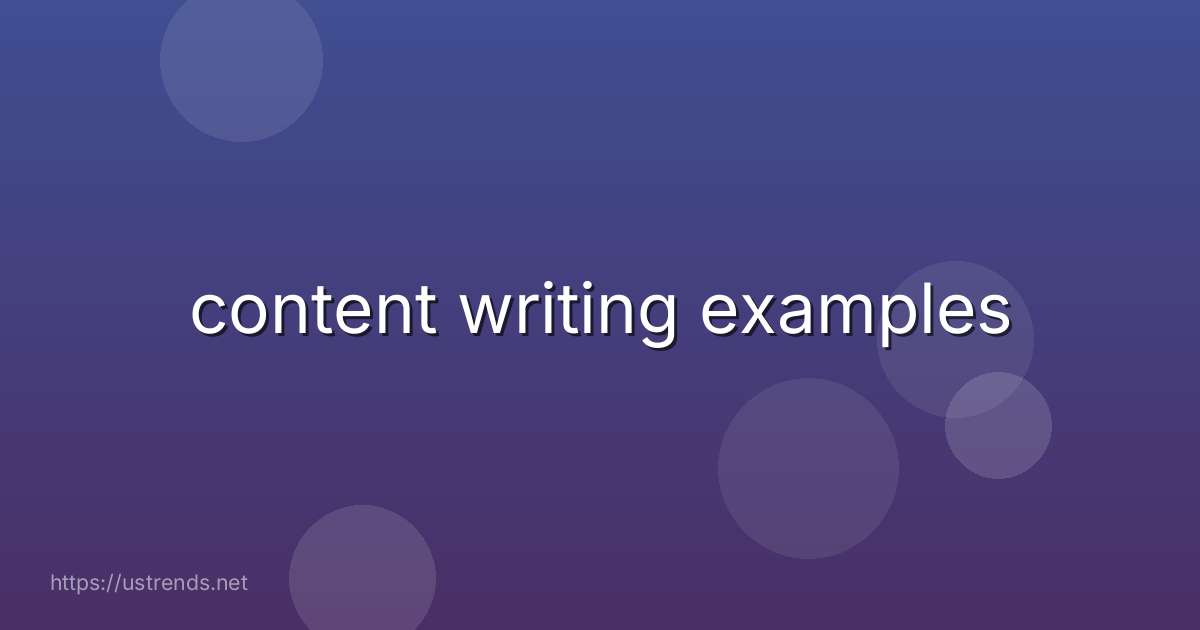 content writing examples