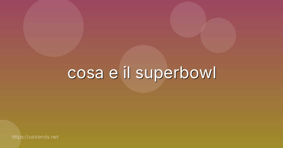 cosa e il superbowl