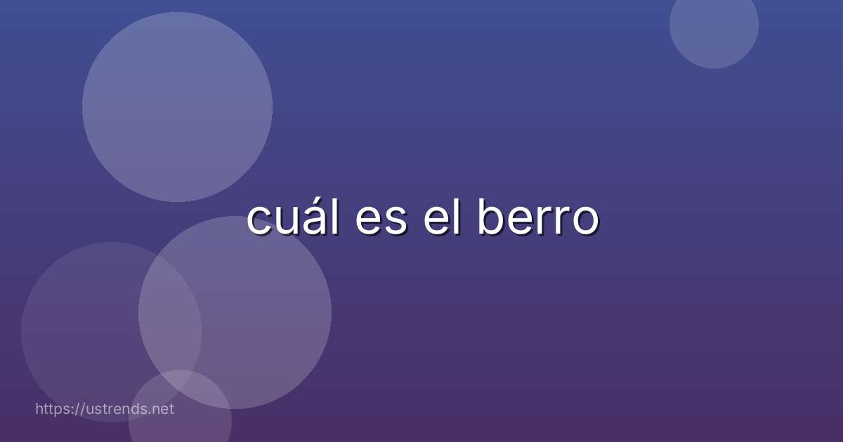 cuál es el berro