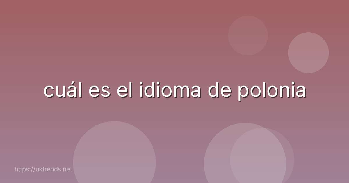 cuál es el idioma de polonia